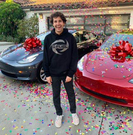 David Dobrik posted a picture posing in front of his cars.
